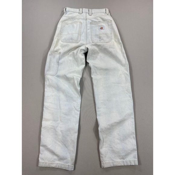 Vintage Dickies Double Knee Pants Womens 26 Light Denim Relaxed Fit Wide Leg - Picture 2 of 6